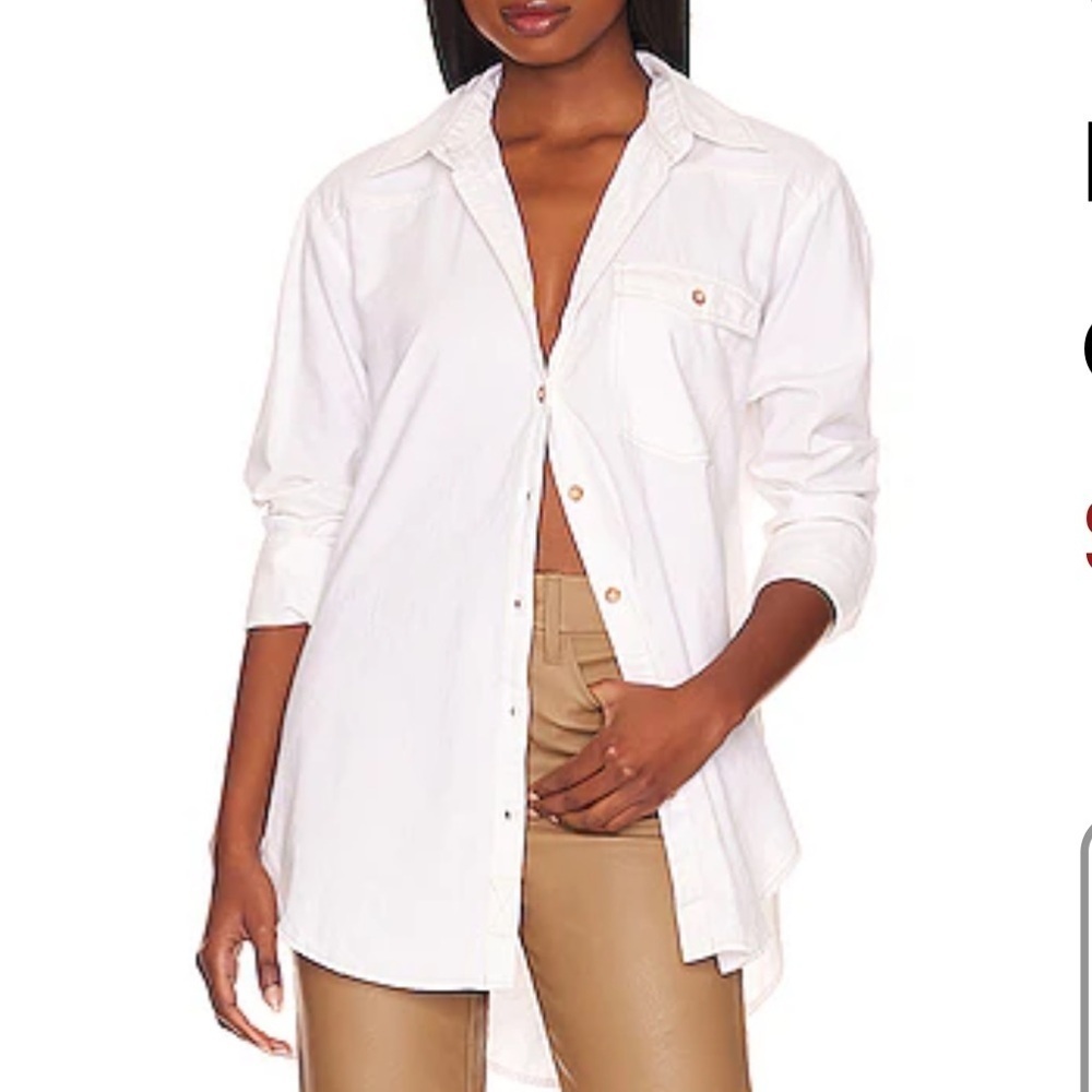 Free People We The Free Manchester Solid Top in White Combo NWT Size XS
